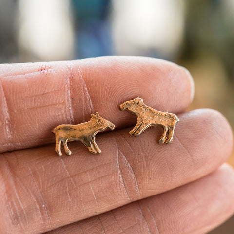 Foundlings Earrings: Fern (Tapir)
